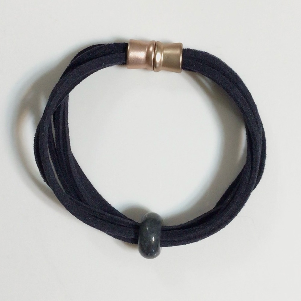 Black Suede Wrap Bracelet